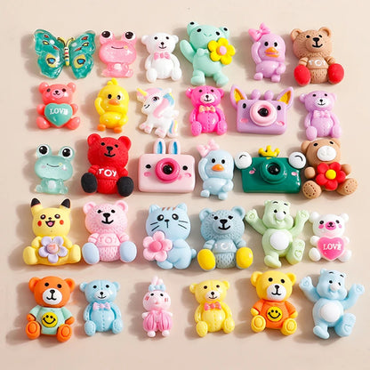 Various Resin Filling Charms for Jewelry Making - Flat Backed, 10 pieces