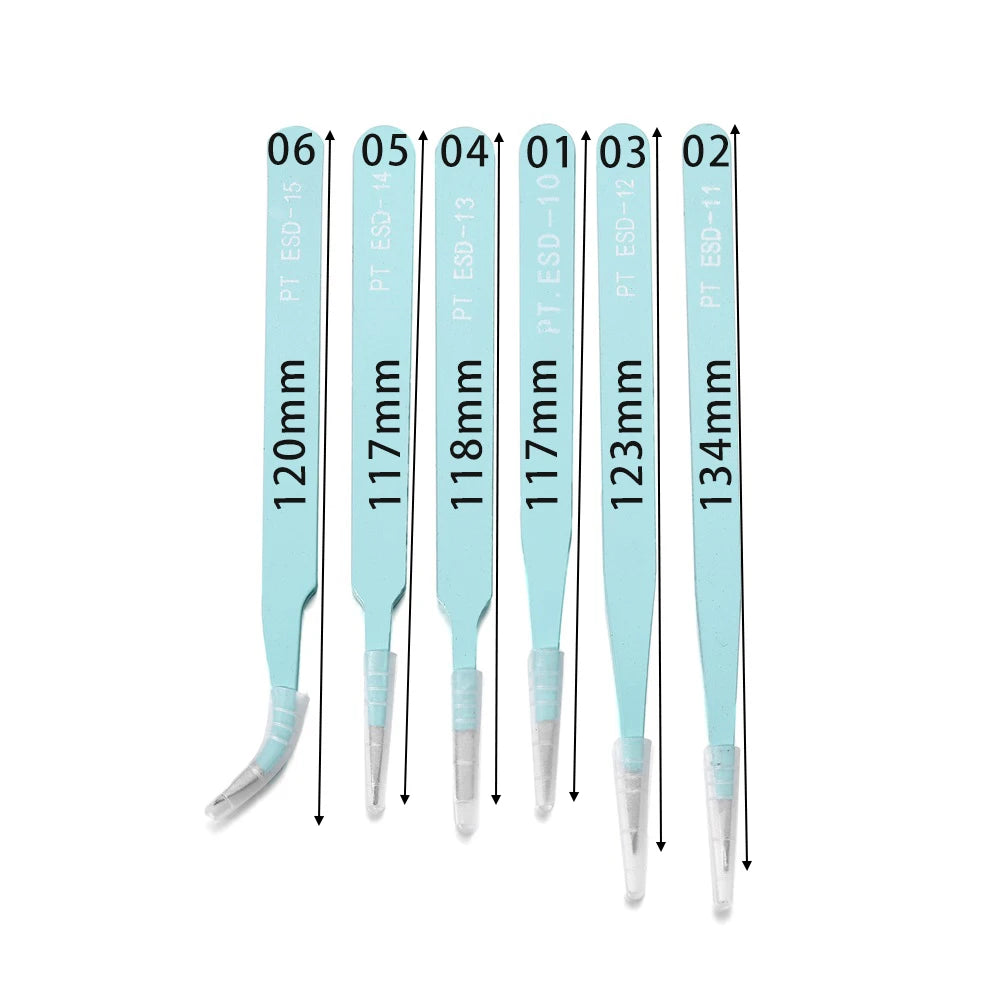 6 Styles Stainless Steel Tweezer Tools for Silicone Molds and Jewelry Making Accessories
