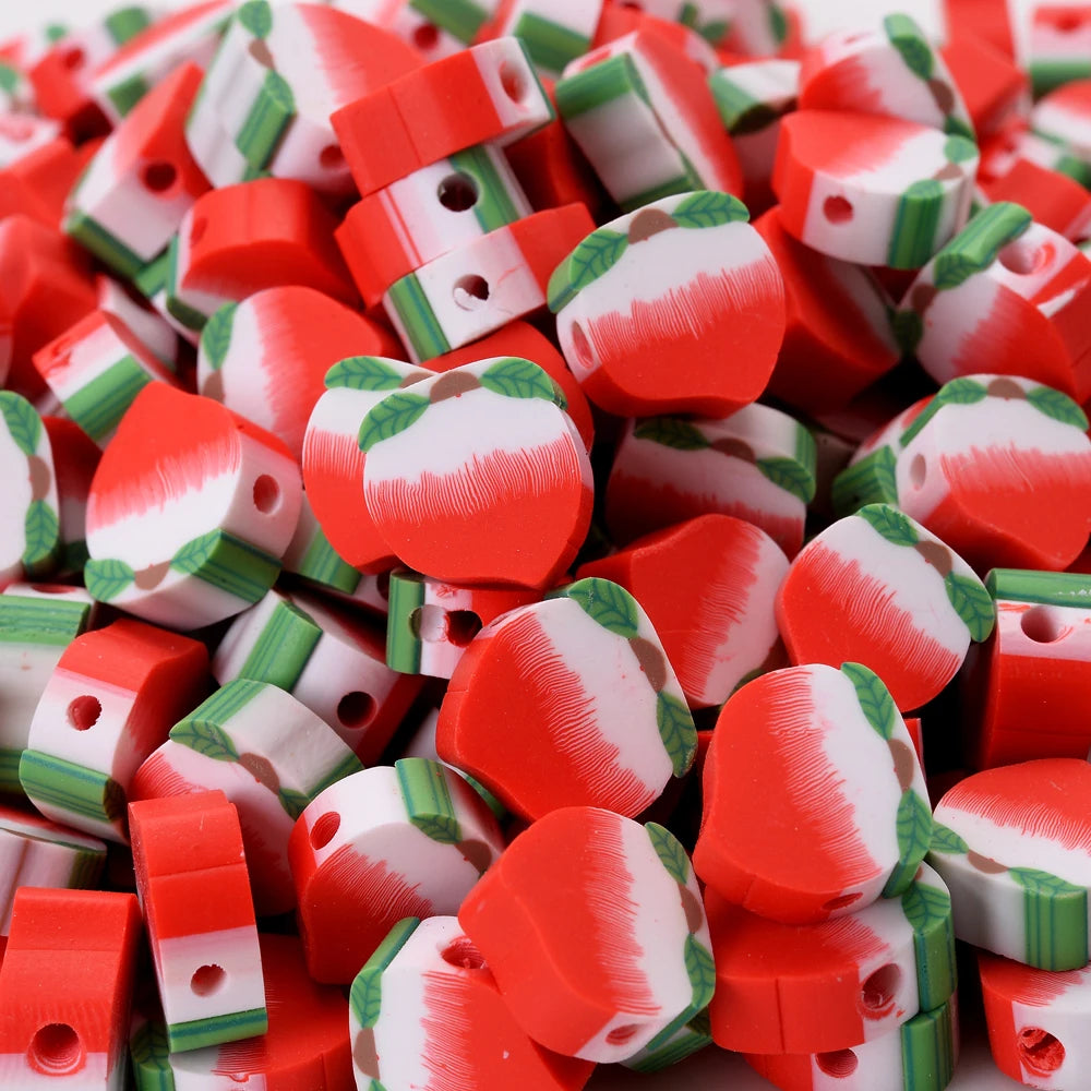 30pcs Polymer Clay Beads - Different Fruits