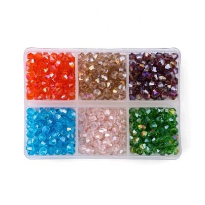 600PCS 4mm Plated Color Crystal Beads - Available in 6 Color Sets
