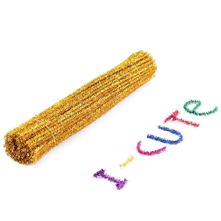 50 or 100Pcs Glitter Pipe Cleaners - 30cm long