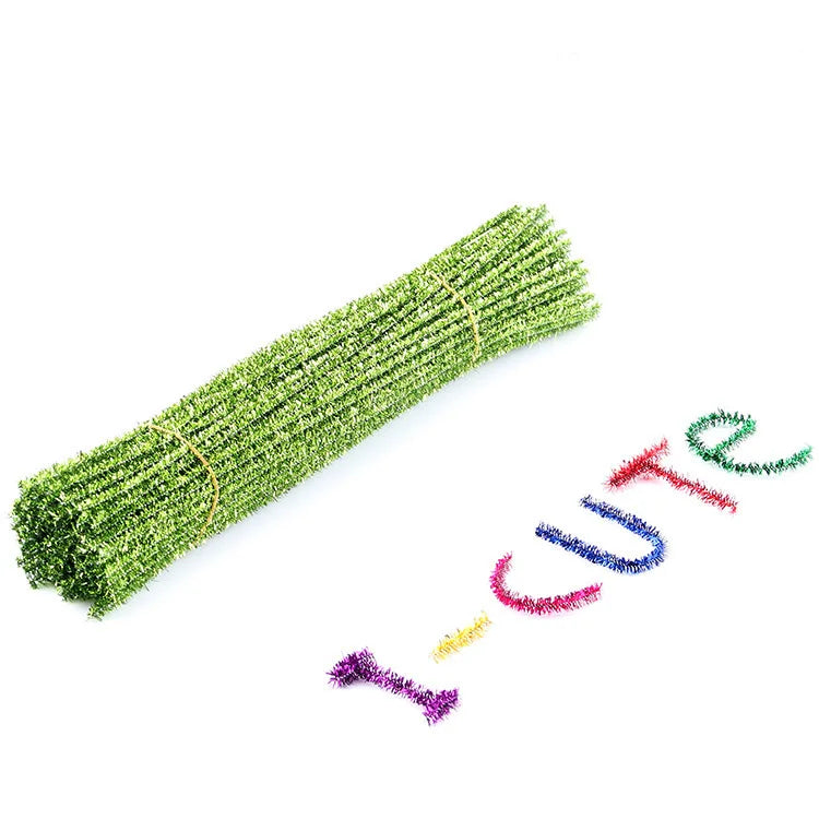 50 or 100Pcs Glitter Pipe Cleaners - 30cm long