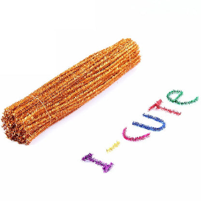 50 or 100Pcs Glitter Pipe Cleaners - 30cm long