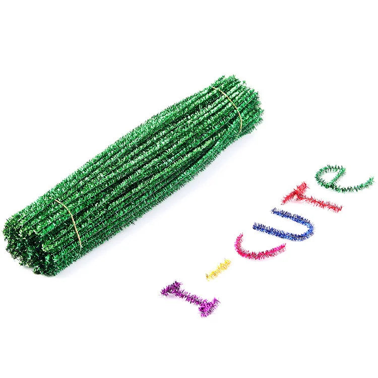 50 or 100Pcs Glitter Pipe Cleaners - 30cm long