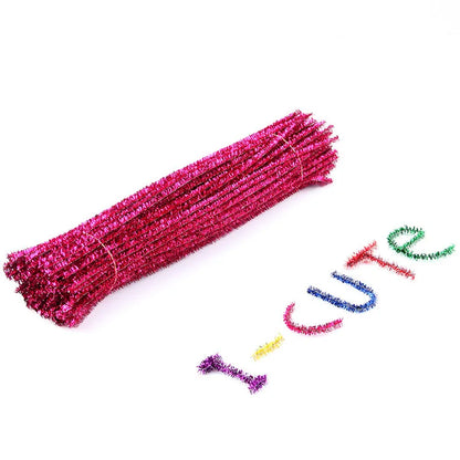50 or 100Pcs Glitter Pipe Cleaners - 30cm long