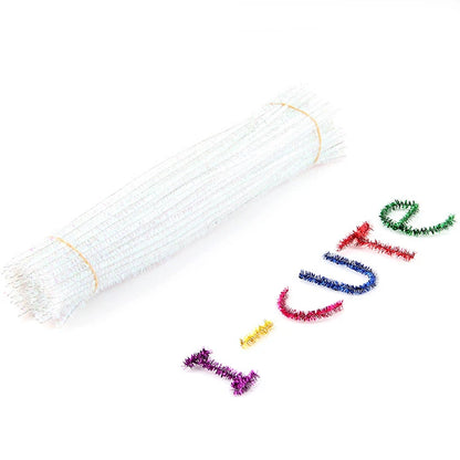 50 or 100Pcs Glitter Pipe Cleaners - 30cm long