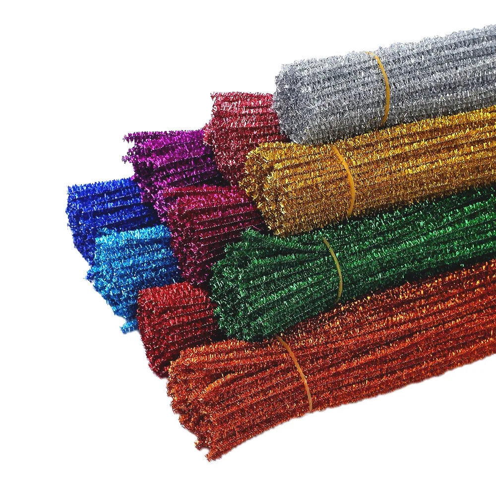 50 or 100Pcs Glitter Pipe Cleaners - 30cm long