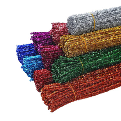 50 or 100Pcs Glitter Pipe Cleaners - 30cm long