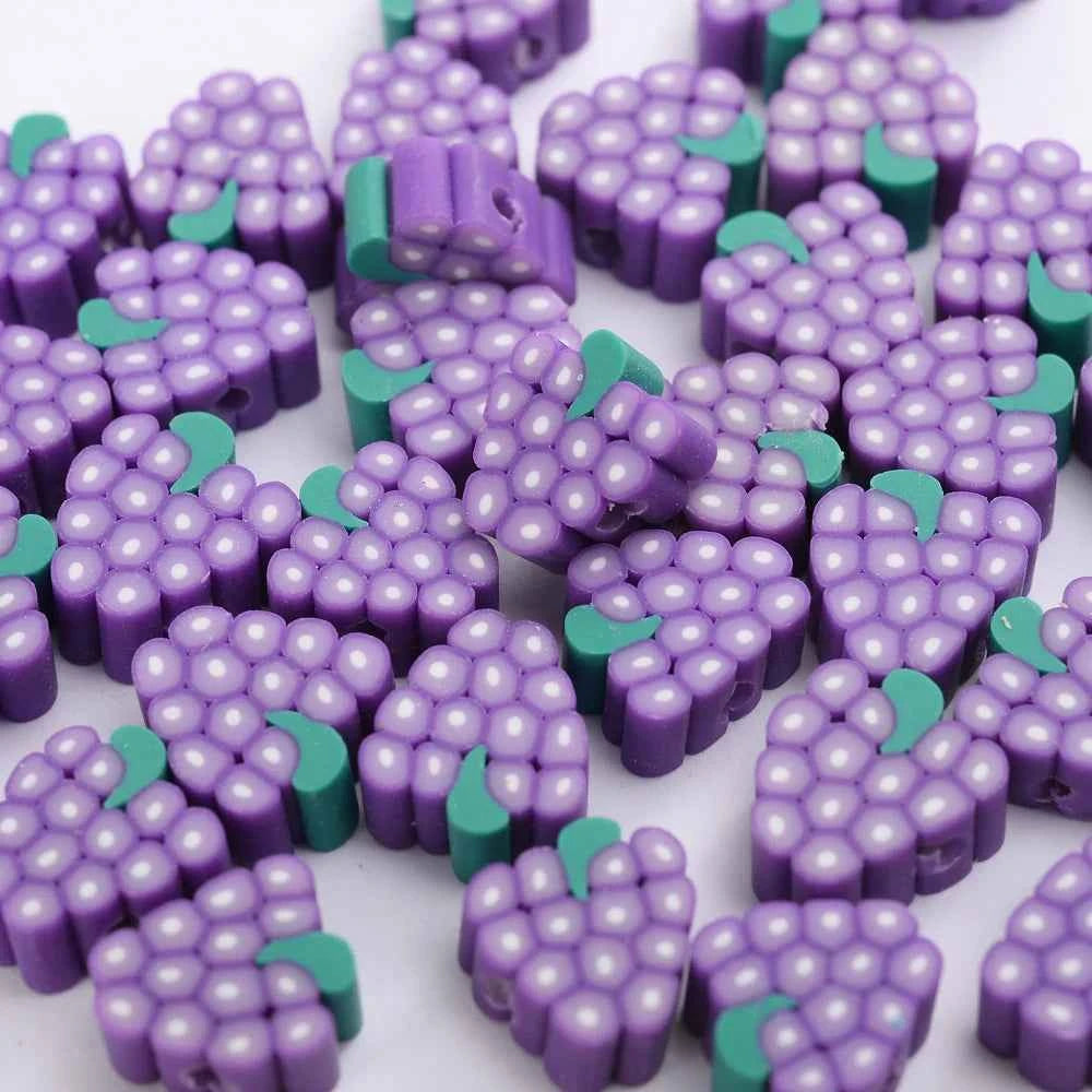 30pcs Polymer Clay Beads - Different Fruits