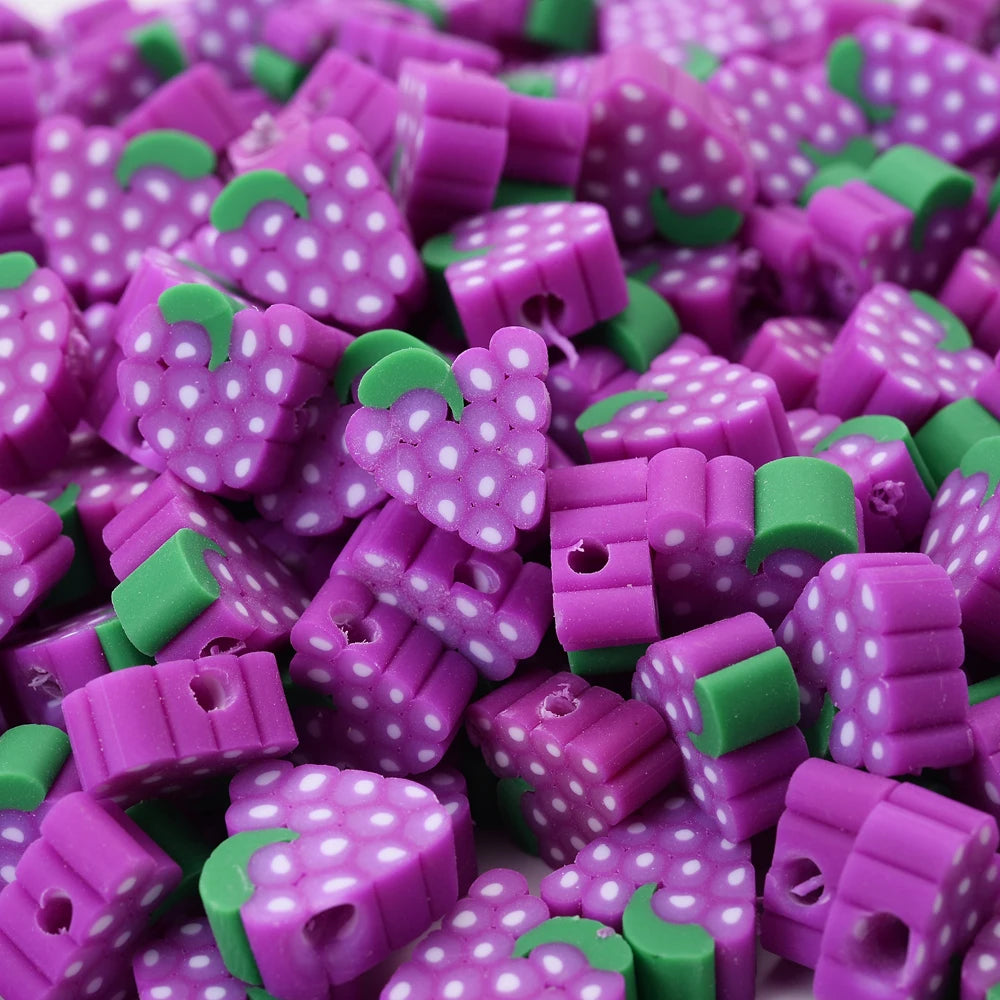 30pcs Polymer Clay Beads - Different Fruits