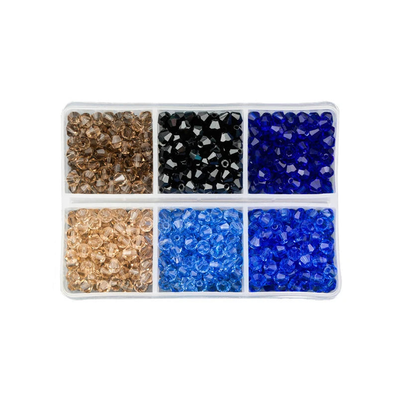 600PCS 4mm Plated Color Crystal Beads - Available in 6 Color Sets