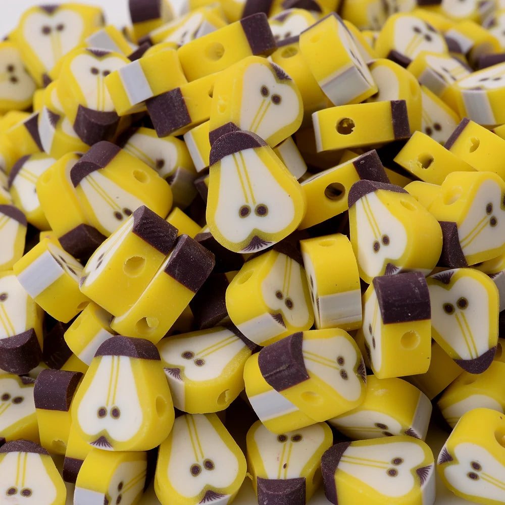 30pcs Polymer Clay Beads - Different Fruits