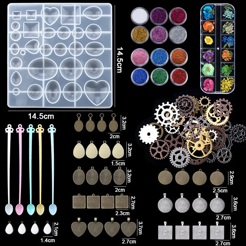 Resin Silicone Mold Set for Earrings, Necklaces, Pendants, Key Fobs