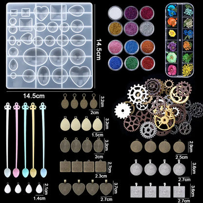 Resin Silicone Mold Set for Earrings, Necklaces, Pendants, Key Fobs