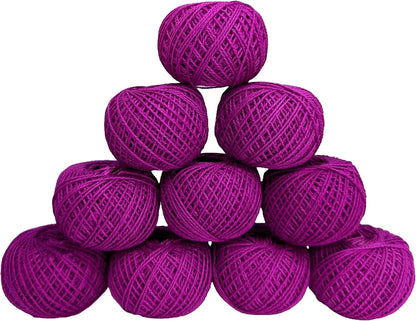 Cotton Crochet Yarn - 10 pcs, 10g Each, 100g each package - Perfect for Crafting