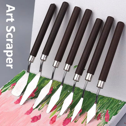 7Pcs Set Stainless Steel Painting Palette Knives
