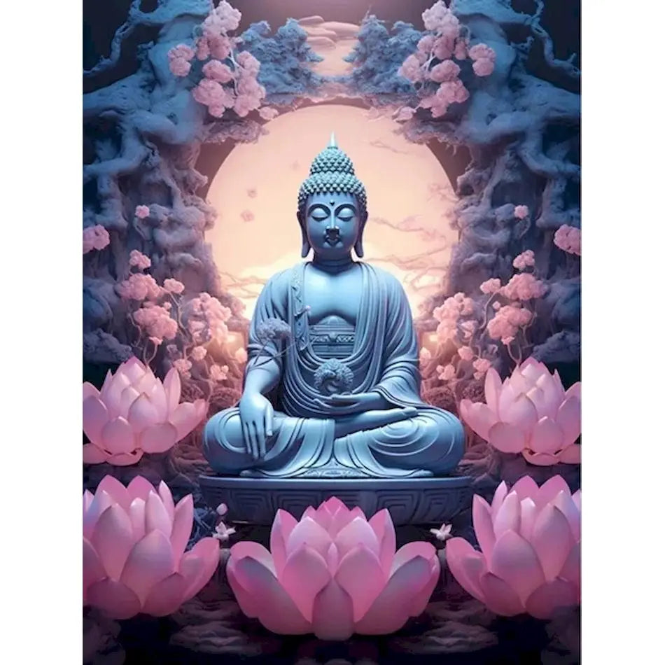 Diamond Painting Kit - Buddha, Bodhisattva Lotus Flowers