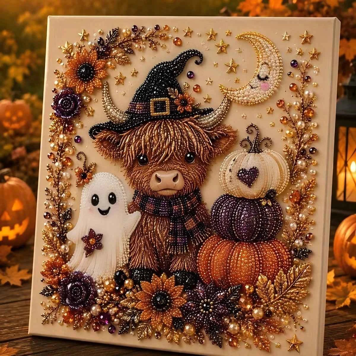 Halloween Pearl Diamond Painting Kit – DIY Spooky Art, 5 Designs