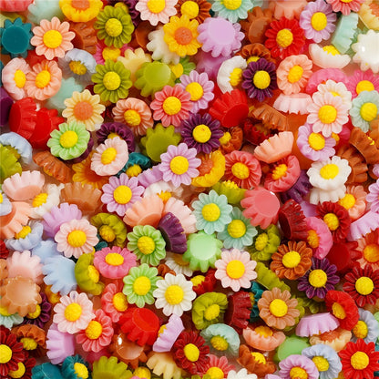 Mixed Flowers Resin Fillings for Jewelry Making - 100Pcs 6mm