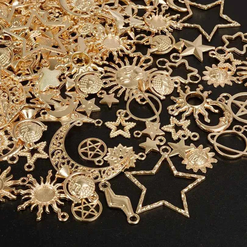 50pcs Random Mix Pendant Charms For Jewelry Making