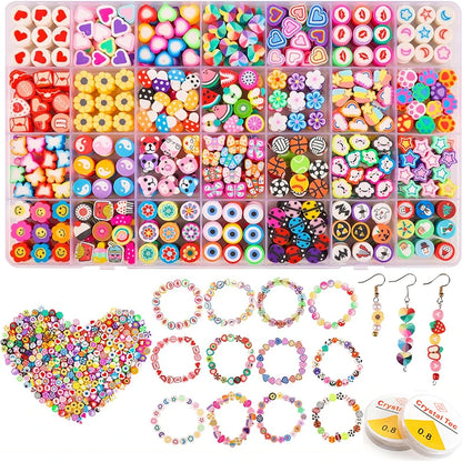 Polymer Clay Beads Kit - 24 Styles for Bracelet and Necklaces