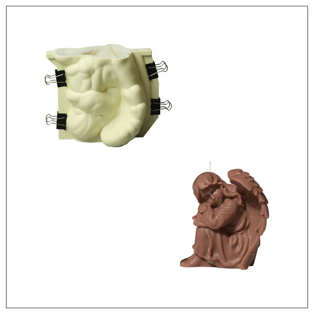 2 Styles of Angel Cherub Silicone Molds for Candle Making