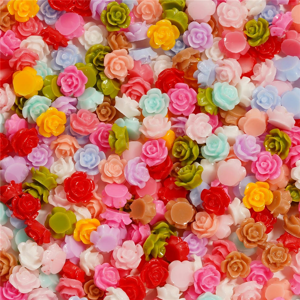 Mixed Flowers Resin Fillings for Jewelry Making - 100Pcs 6mm