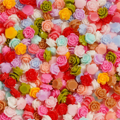 Mixed Flowers Resin Fillings for Jewelry Making - 100Pcs 6mm