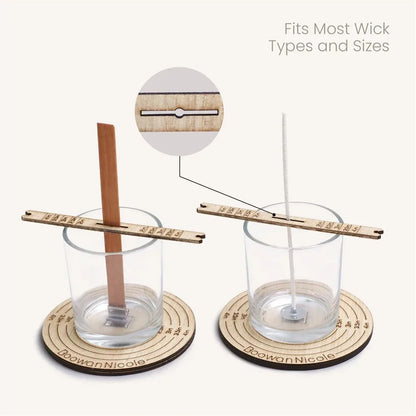 Wooden Quick Magnetic Candle Wick Centering Setter Tool & Wick Holder for Candle Making