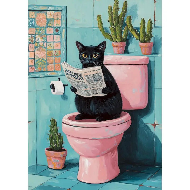Bathroom Decor Painting By Number Kits - Cat, Giraffe, Various Sizes