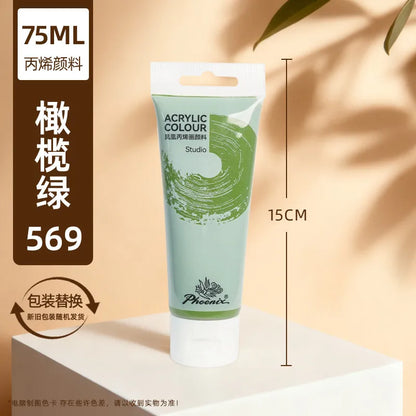 75ml Acrylic Paint Rich Pigments for Canvas. Wood, Watercolor or Multimedia Paper