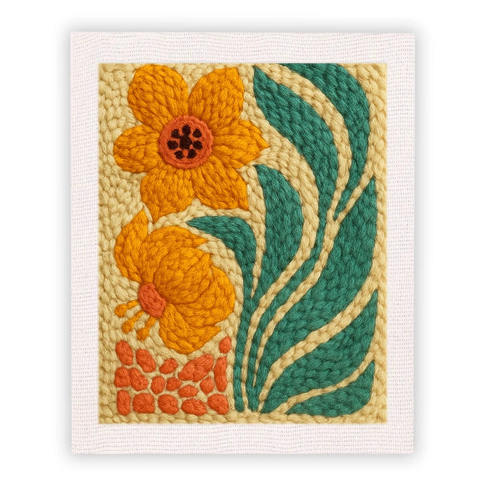 25x30cm Flower Punch Needle Kit