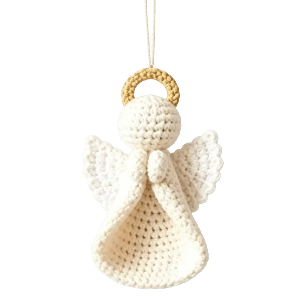 Crochet Angel Ornament Kit – Beginner-Friendly Hanging Angel, 5 Colors