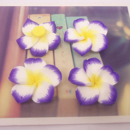 10pcs/Lots 30mm Polymer Clay Plumeria Rubra Flower Charming Petal Hole Diy Earrings Pendants Necklace Jewelry Making Materials