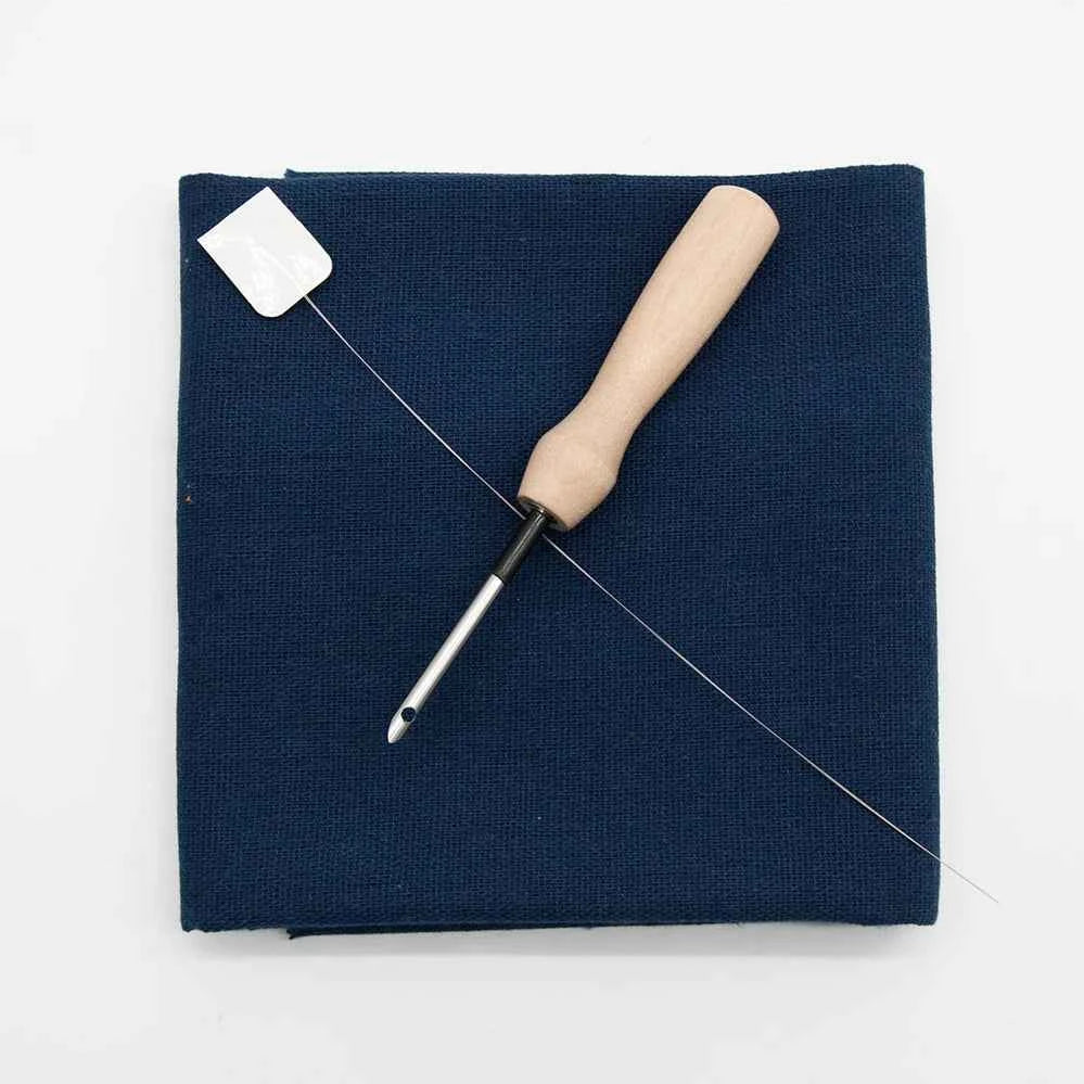 Black  punch needle cotton cloth with a Punch Needle Needle