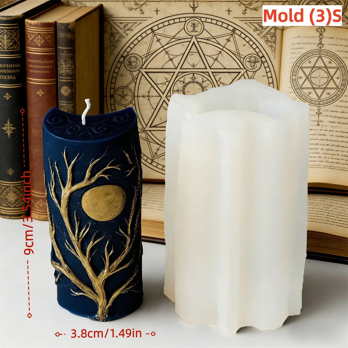 Moon Cylinder Silicone Molds for Candle Making - 8 Variants