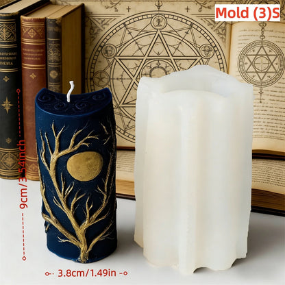 Moon Cylinder Silicone Molds for Candle Making - 8 Variants