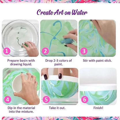 Water Marbling Painting Kit: Great Craft Project for Kids