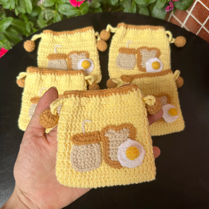 Crocheted Draw-stringed Pouch