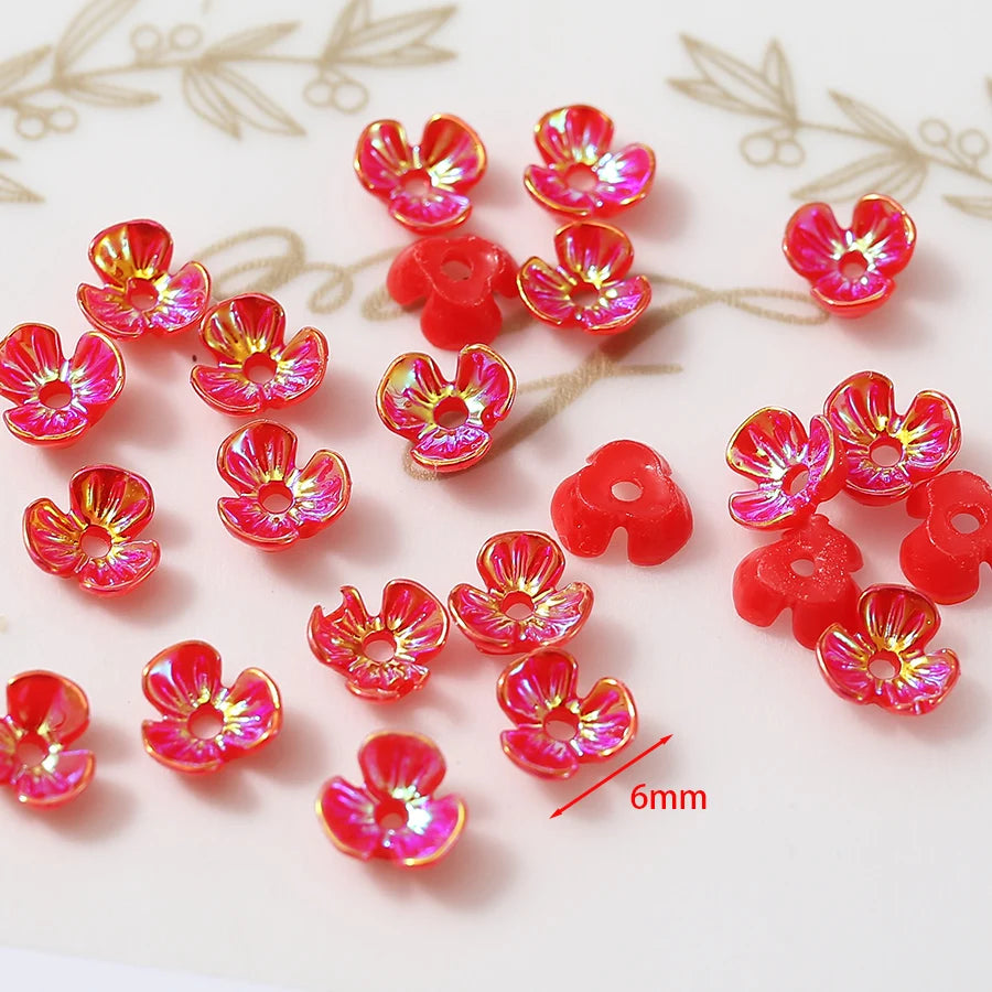 Mini Resin Flower Petals For Jewelry Making - 100pcs, 6mm