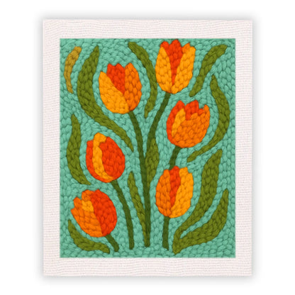 25x30cm Flower Punch Needle Kit