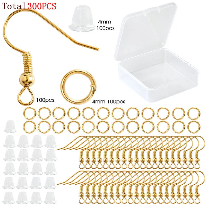 Various Jewelry Finding Kits for Making Earrings. Bracelets, Necklaces: Lobster Clasps, Open Jump Rings, Tools. Jewelry Making Supplies
