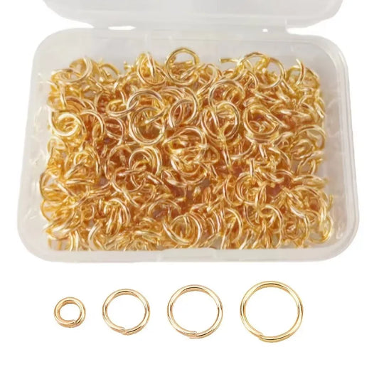 Box of 7mm and 8mm Open Jump Rings Gold or Silver for Jewelry Making
