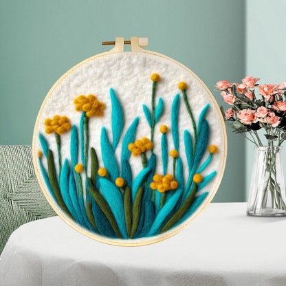 Wool Needle Felting Kits of Flowers with Frame