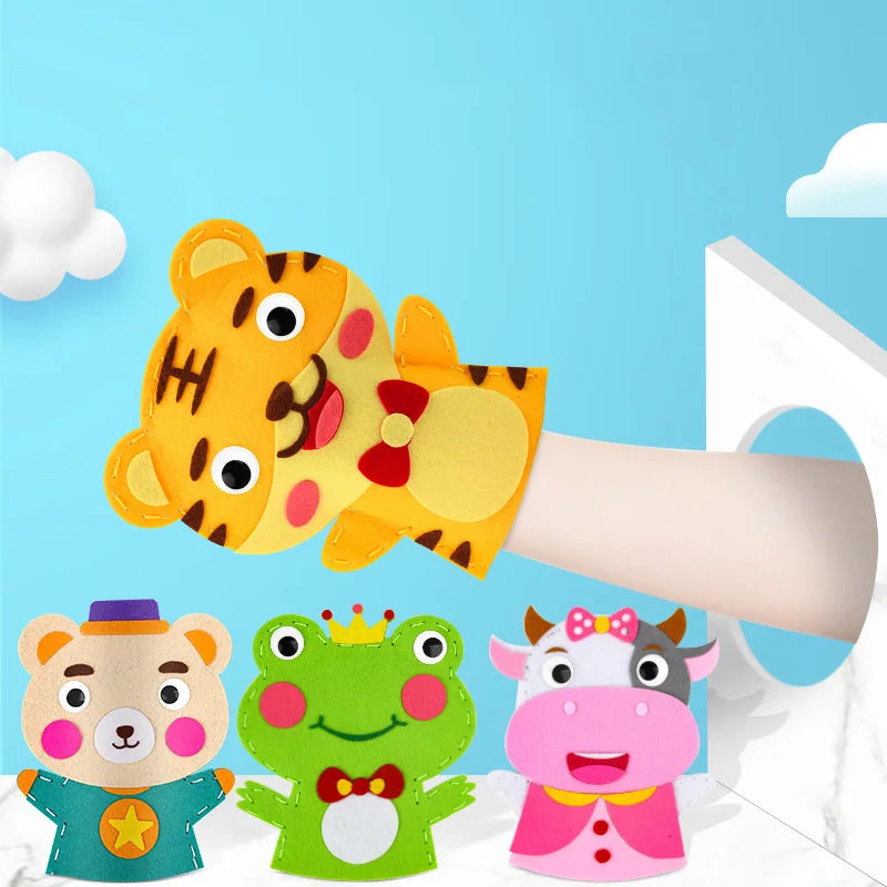 DIY Sewing Halloween Hand Puppet Non-woven Craft Kit for Kids Role Play Pirate Monster Handmade Doll Halloween Party Favor Gifts