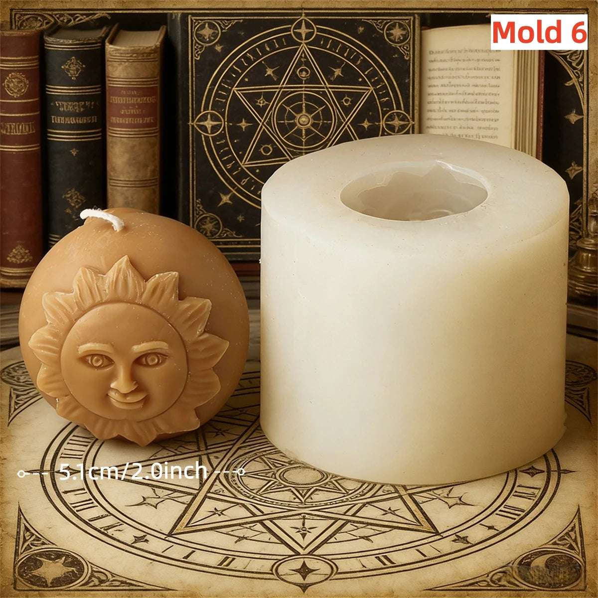 Moon Cylinder Silicone Molds for Candle Making - 8 Variants