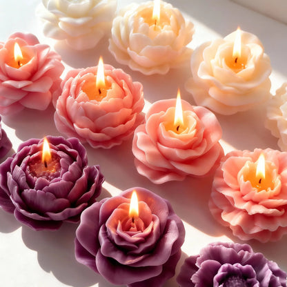 4 sizes of Flower Silicone Molds for Candle Making