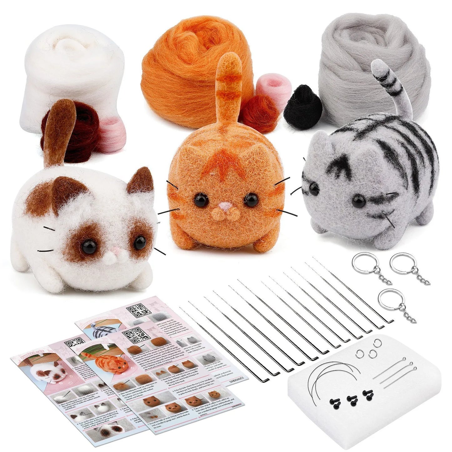 Cat and Dog Needle Felting Kits