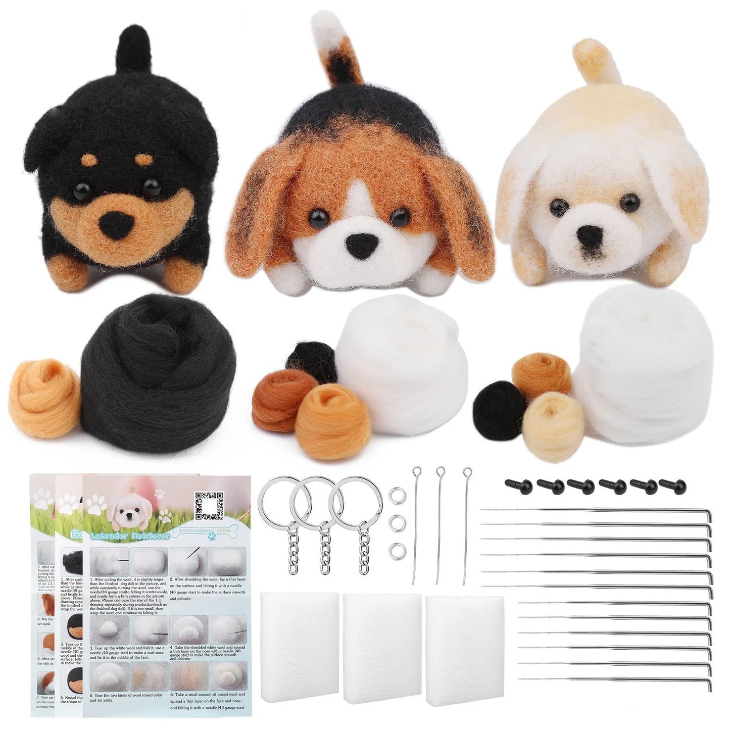 Cat and Dog Needle Felting Kits