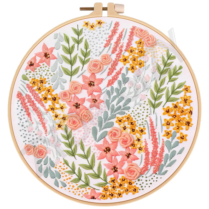 Butterfly, Animals and Flowers Embroidery Kits - 20x20cm